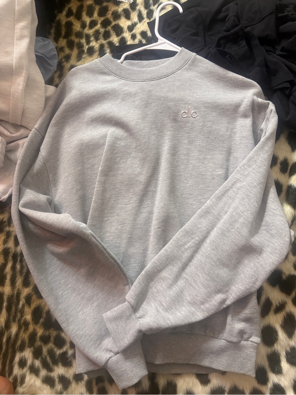 ALO Yoga Crewneck Sweatshirt in Light Gray